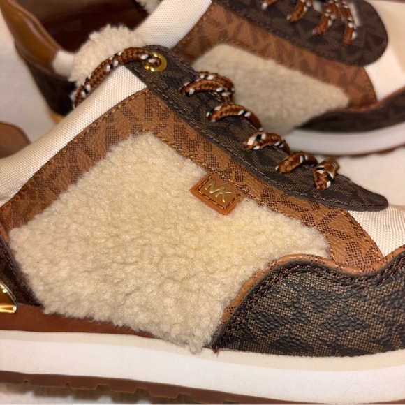 MICHAEL KORS Maddy Teddy Brown Multi MK Logo Trainer US size 7.5 - Picture 7 of 10